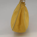 PRADA Shoulder Bag Nylon Leather Yellow Gold Auth 102786-4