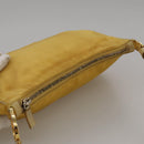 PRADA Shoulder Bag Nylon Leather Yellow Gold Auth 102786-6