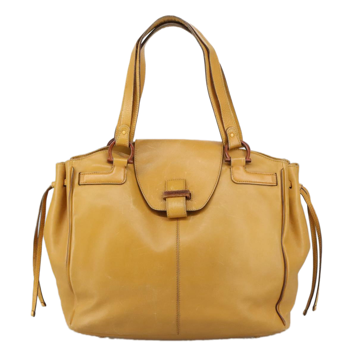 Salvatore Ferragamo Tote Bag Leather Yellow Auth 102791 - 0