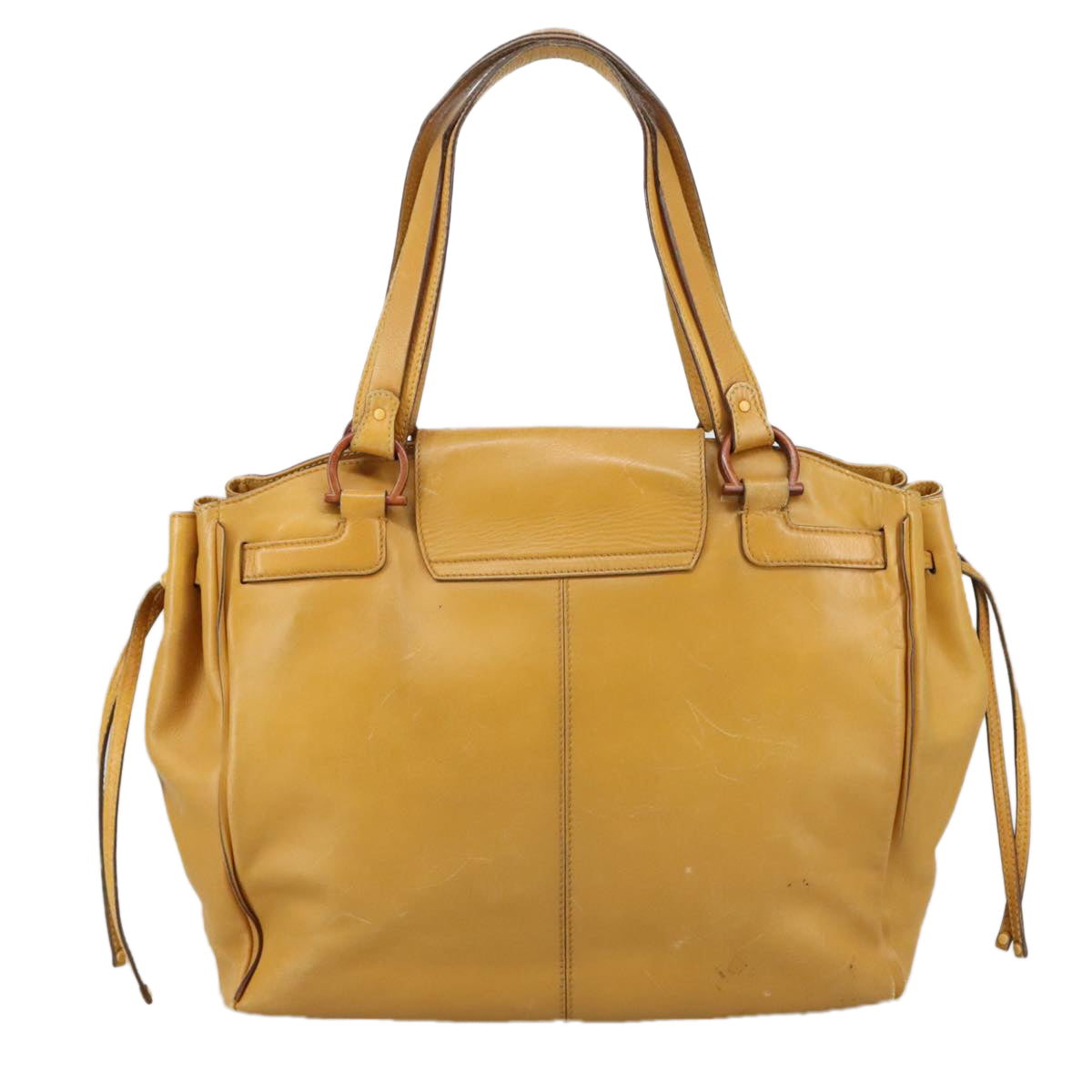 Salvatore Ferragamo Tote Bag Leather Yellow Auth 102791