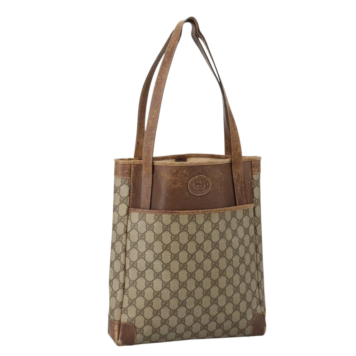 GUCCI GG Supreme Tote Bag PVC Beige 002 123 0035 Auth 102801