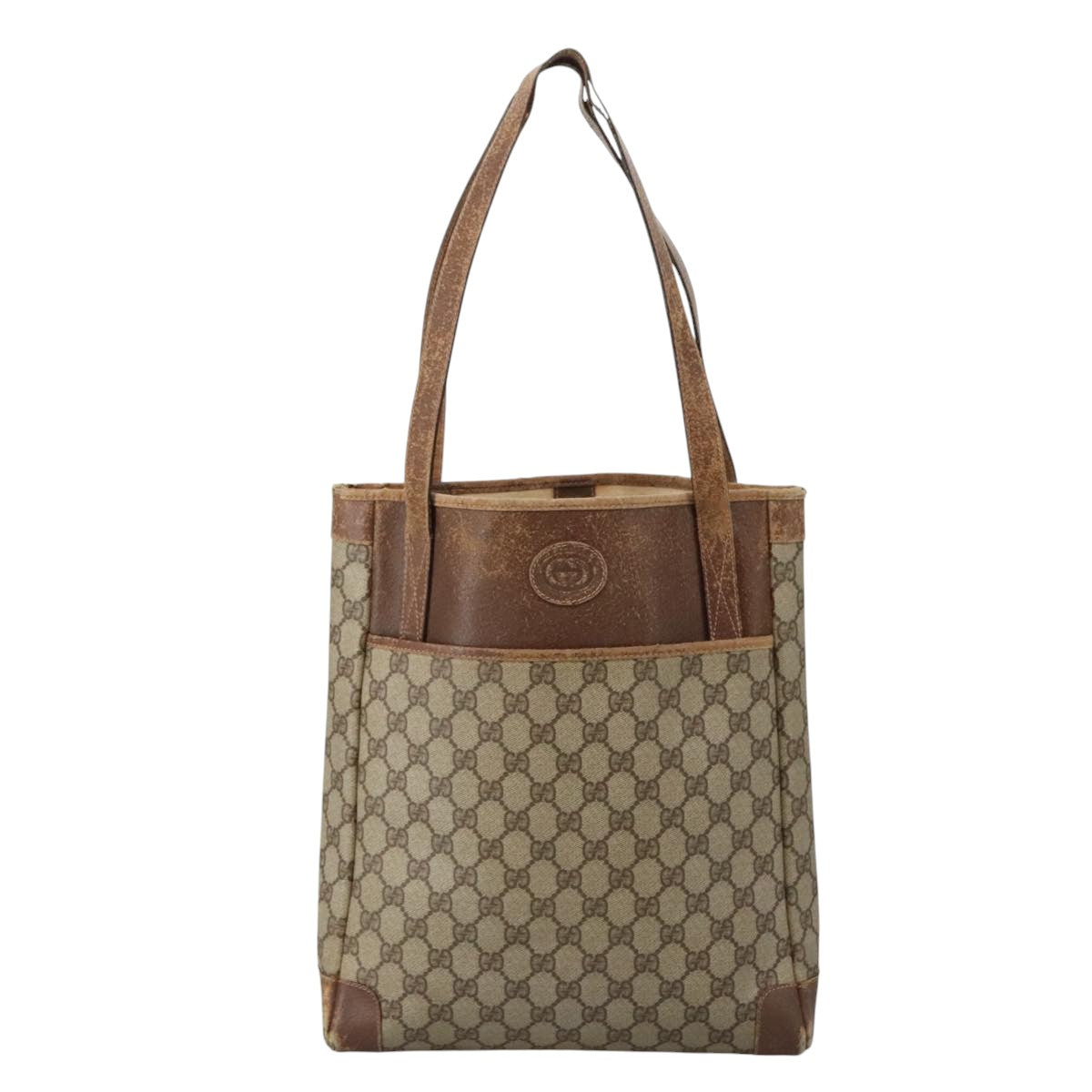 GUCCI GG Supreme Tote Bag PVC Beige 002 123 0035 Auth 102801