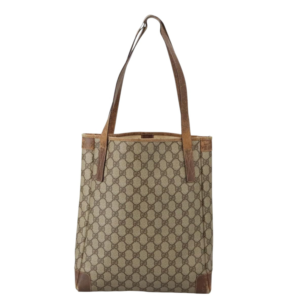 GUCCI GG Supreme Tote Bag PVC Beige 002 123 0035 Auth 102801 - 0