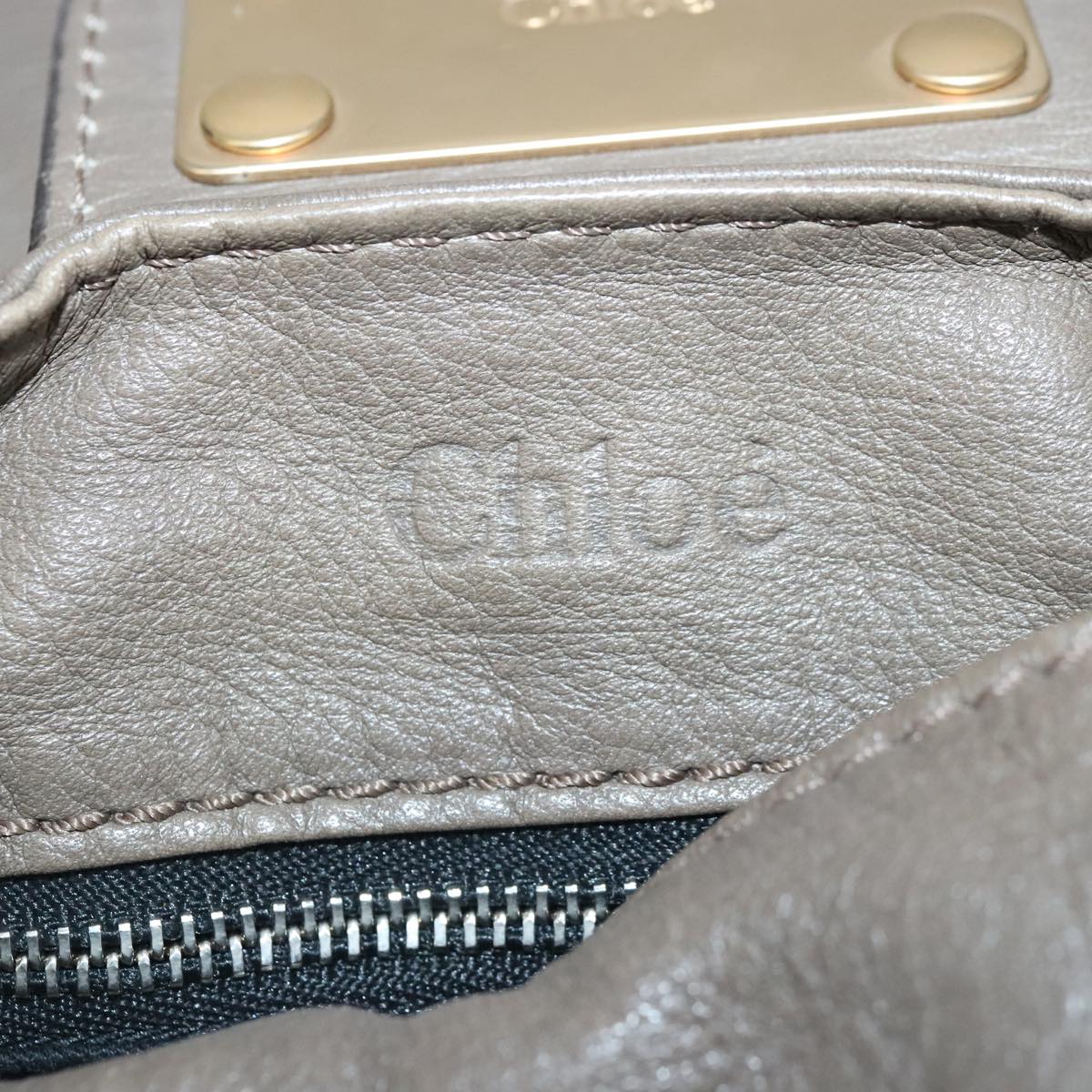 Chloe Paddington Hand Bag Leather Brown Gold Auth 102803