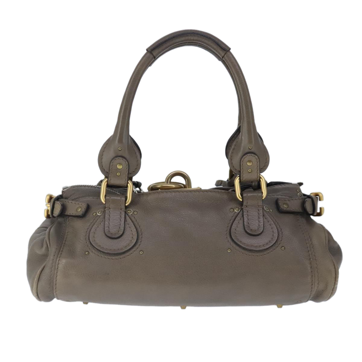 Chloe Paddington Hand Bag Leather Brown Gold Auth 102803