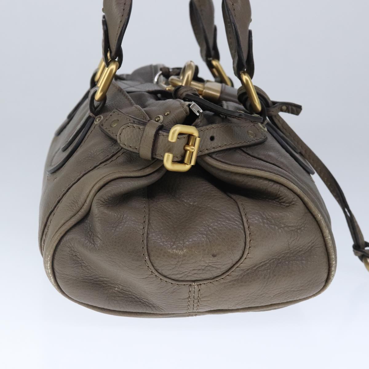 Chloe Paddington Hand Bag Leather Brown Gold Auth 102803