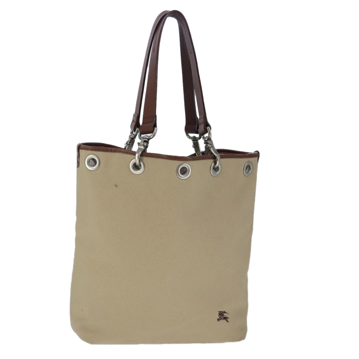 BURBERRY Blue Label Tote Bag Canvas Beige Auth 102808