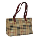 BURBERRY Nova Check Tote Bag PVC Beige Auth 102813-1