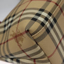 BURBERRY Nova Check Tote Bag PVC Beige Auth 102813-14