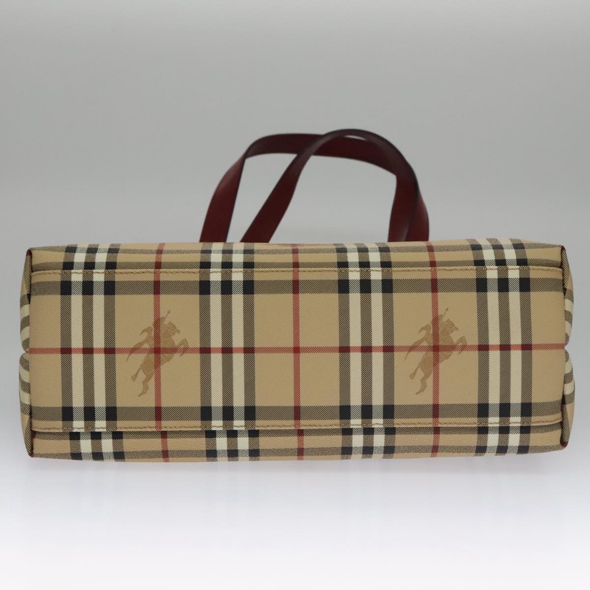 BURBERRY Nova Check Tote Bag PVC Beige Auth 102813