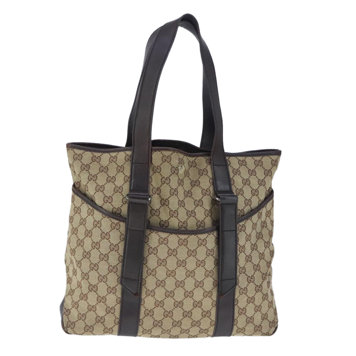 GUCCI GG Canvas Tote Bag Beige 145971 Auth 102832