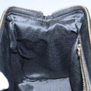 FENDI Pecan Canvas Hand Bag Brown Black gold Auth 102870-20