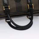 FENDI Pecan Canvas Hand Bag Brown Black gold Auth 102870-7