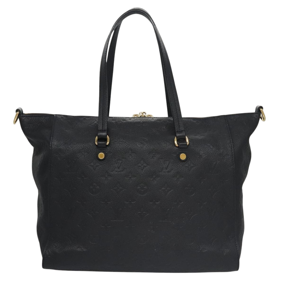 LOUIS VUITTON Monogram Empreinte Lumineuse PM Tote Bag Black M93410 Auth 102875A