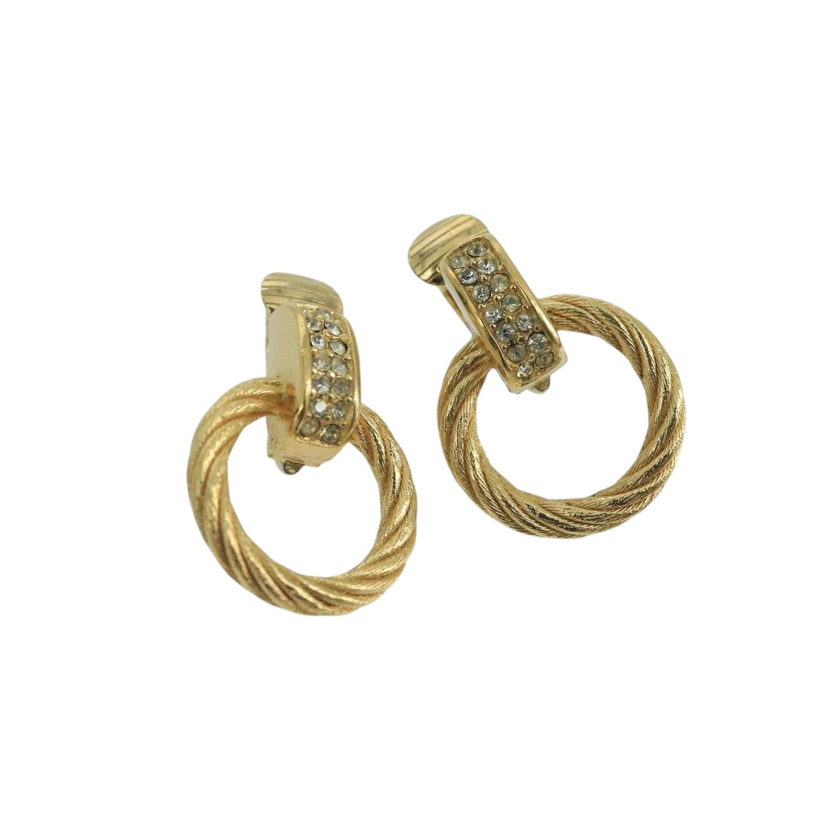 Christian Dior Earring metal Gold Tone Auth 102916