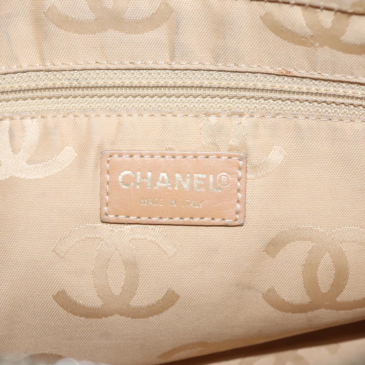 CHANEL COCO Mark Shoulder Bag Caviar Skin Beige CC Auth 102917