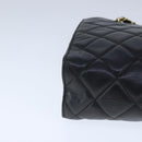CHANEL Matelasse Chain Tote Bag Leather Black Gold CC Auth 102918-15