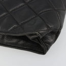 CHANEL Matelasse Chain Tote Tas Leer Zwart Goud CC Auth 102918-16