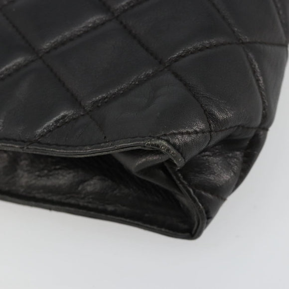 CHANEL Matelasse Chain Tote Tas Leer Zwart Goud CC Auth 102918