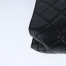 CHANEL Matelasse Chain Tote Bag Leather Black Gold CC Auth 102918-17