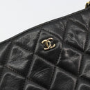 CHANEL Matelasse Chain Tote Tas Leer Zwart Goud CC Auth 102918-8