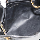 CHANEL Matelasse Chain Tote Tas Leer Zwart Goud CC Auth 102918-21
