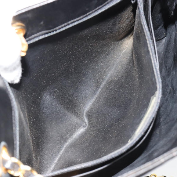 CHANEL Matelasse Chain Tote Tas Leer Zwart Goud CC Auth 102918