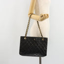 CHANEL Matelasse Chain Tote Tas Leer Zwart Goud CC Auth 102918-26