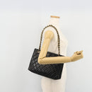 CHANEL Matelasse Chain Tote Tas Leer Zwart Goud CC Auth 102918-27