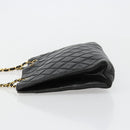 CHANEL Matelasse Chain Tote Tas Leer Zwart Goud CC Auth 102918-4