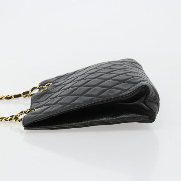CHANEL Matelasse Chain Tote Tas Leer Zwart Goud CC Auth 102918