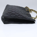 CHANEL Matelasse Chain Tote Bag Leather Black Gold CC Auth 102918-4