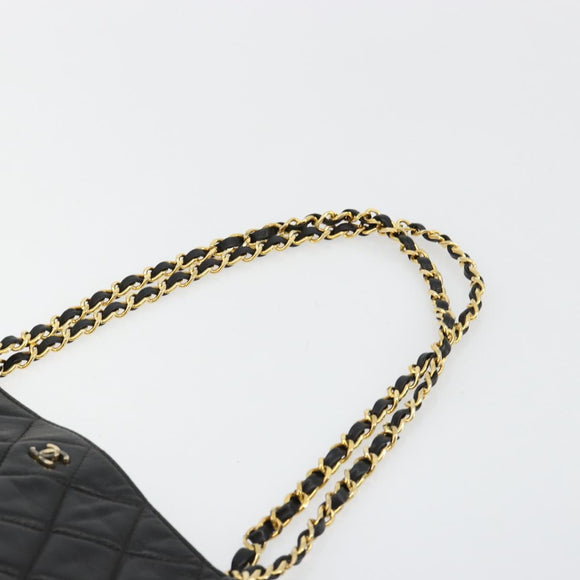 CHANEL Matelasse Chain Tote Tas Leer Zwart Goud CC Auth 102918