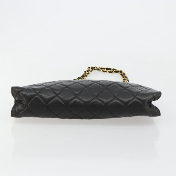 CHANEL Matelasse Chain Tote Tas Leer Zwart Goud CC Auth 102918