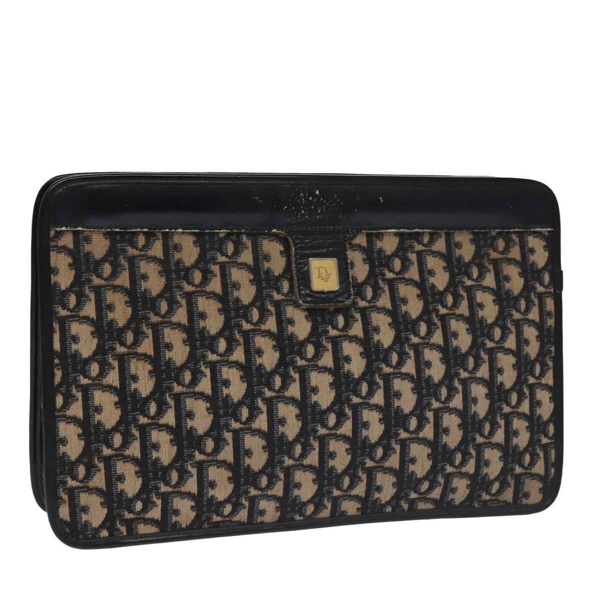 Christian Dior Trotter Canvas Clutch Bag Navy Auth 102934