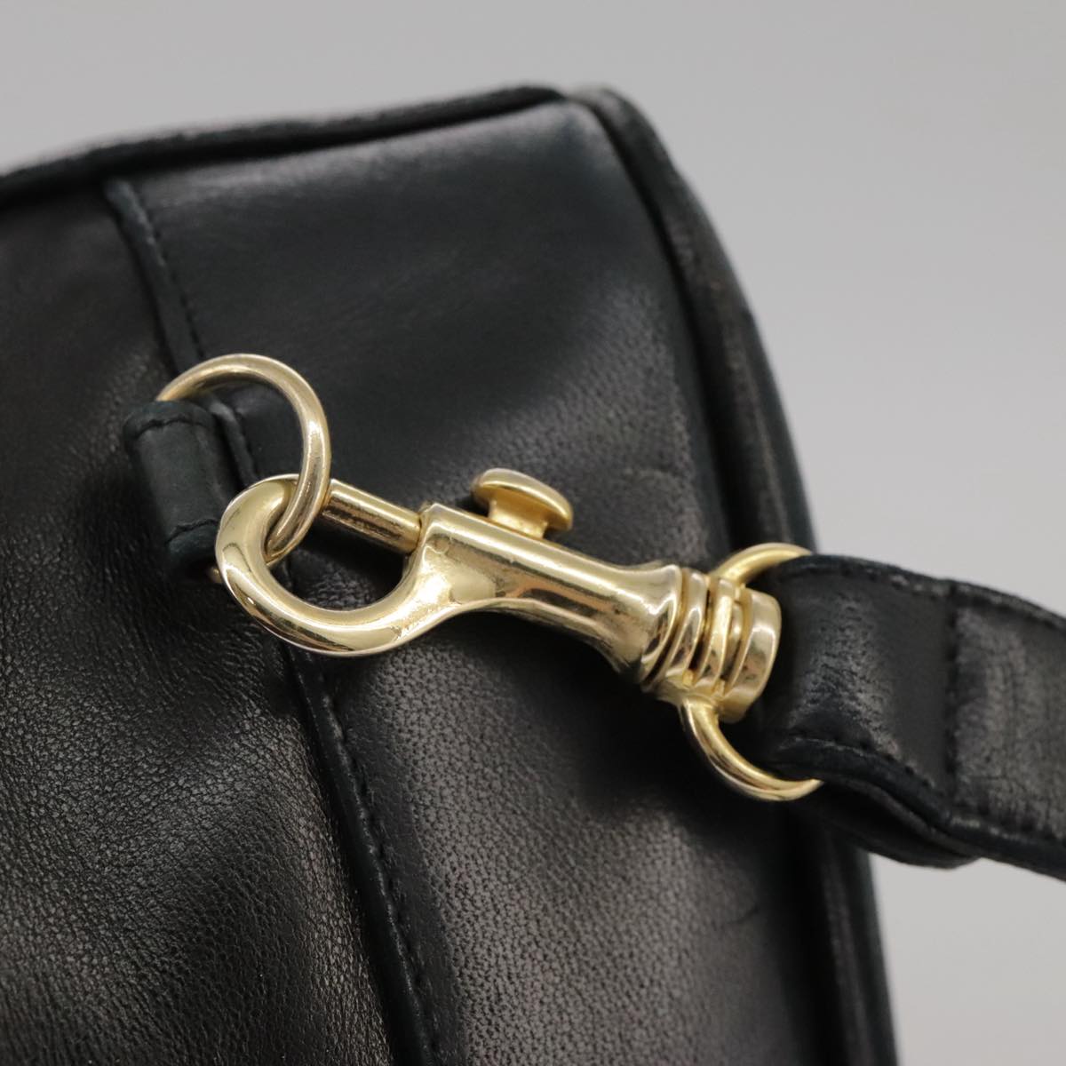 CHANEL COCO Mark Chain Body Bag Lamb Skin Black CC Auth 102945