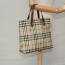 BURBERRY Nova Check Tote Bag PVC Beige Auth 102958-20