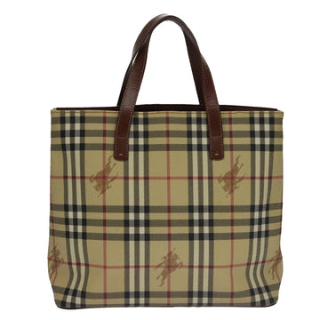BURBERRY Nova Check Tote Bag PVC Beige Auth 102958 - 0