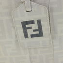FENDI Zucca Canvas Tote Bag PVC White Silver Auth 102974-17