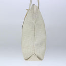 FENDI Zucca Canvas Tote Bag PVC White Silver Auth 102974-4