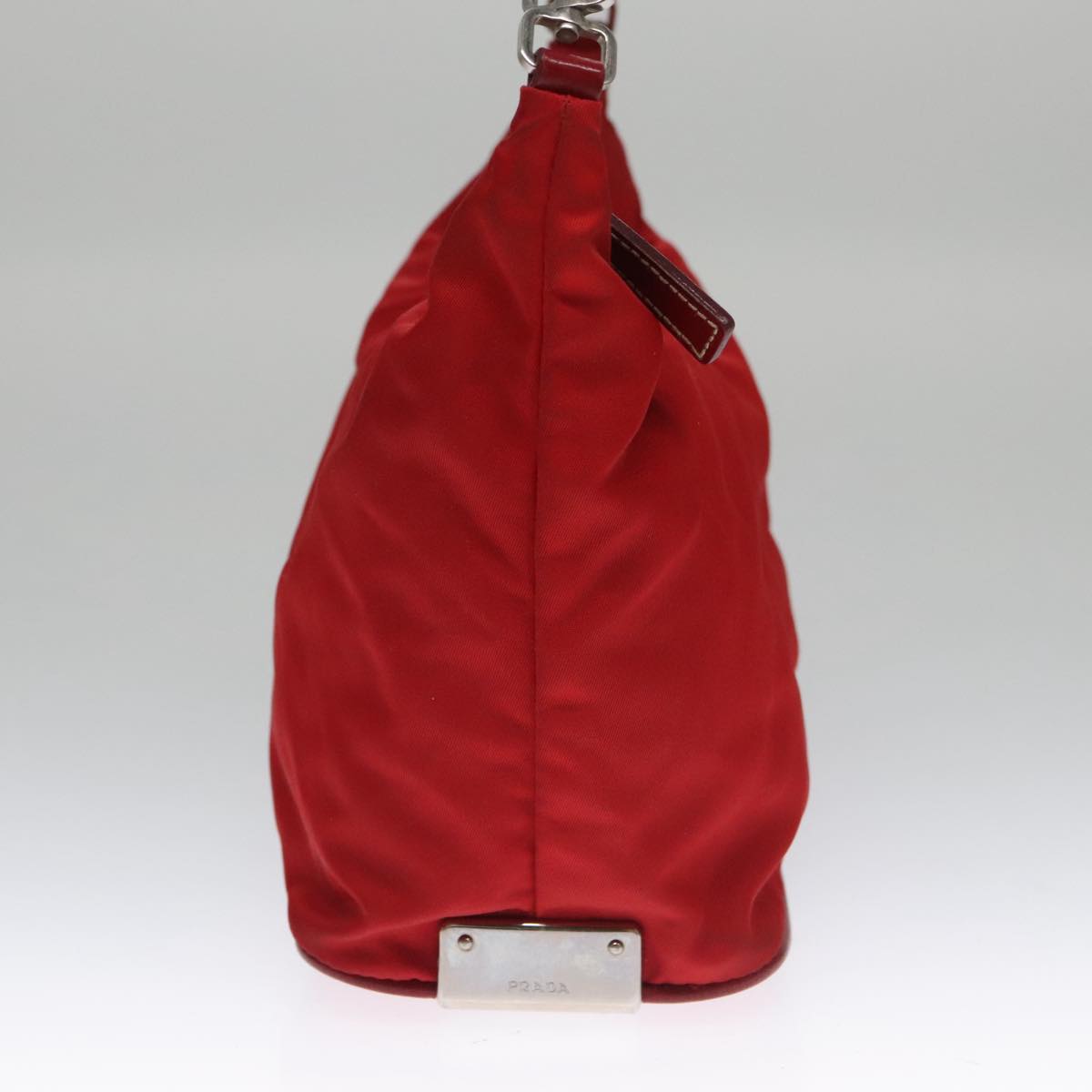 PRADA Hand Bag Nylon Red Auth 102978