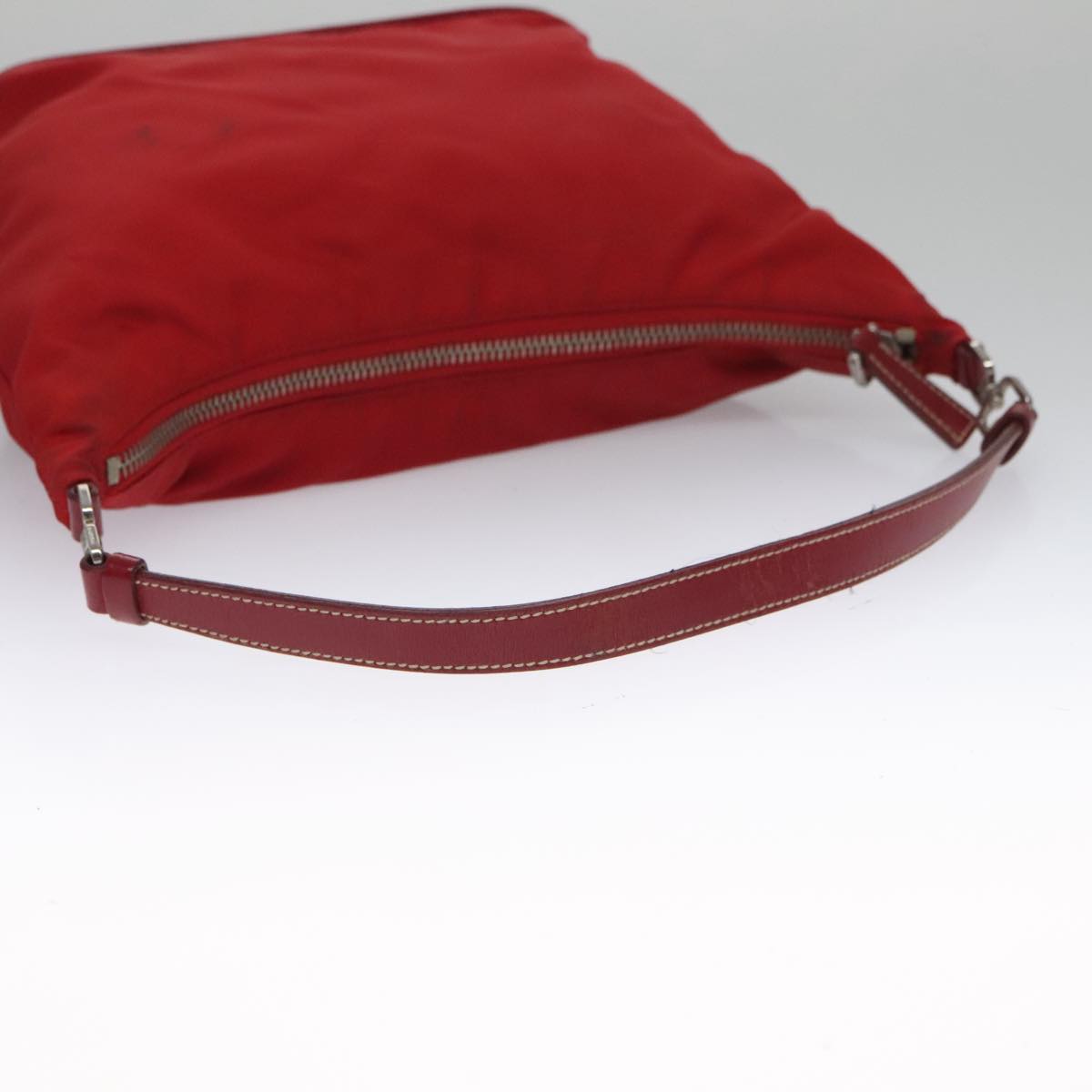 PRADA Hand Bag Nylon Red Auth 102978