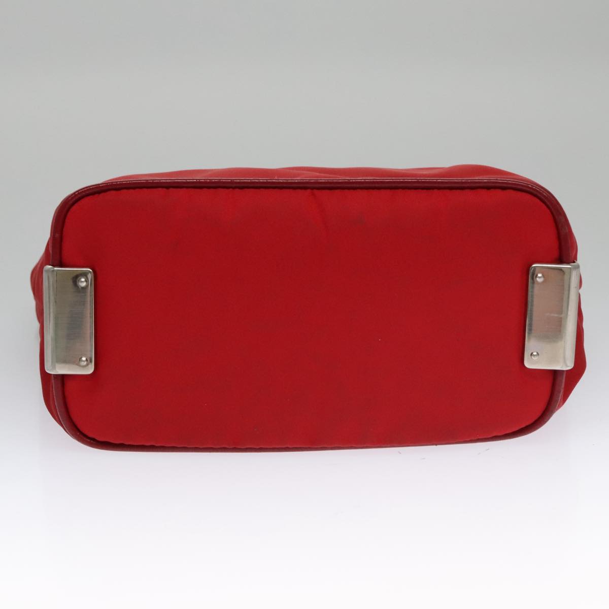 PRADA Hand Bag Nylon Red Auth 102978