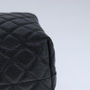 CHANEL Matelasse Hand Bag Caviar Skin Black CC Auth 102997A-15