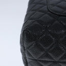 CHANEL Matelasse Hand Bag Caviar Skin Black CC Auth 102997A-16
