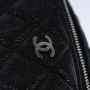 CHANEL Matelasse Hand Bag Caviar Skin Black CC Auth 102997A-17