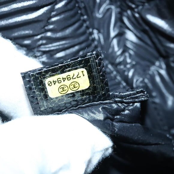 CHANEL Matelasse Hand Bag Caviar Skin Black CC Auth 102997A