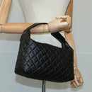 CHANEL Matelasse Hand Bag Caviar Skin Black CC Auth 102997A-23