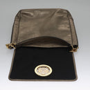 LOEWE anagram Hand Bag Leather Bronze Auth 103025-10
