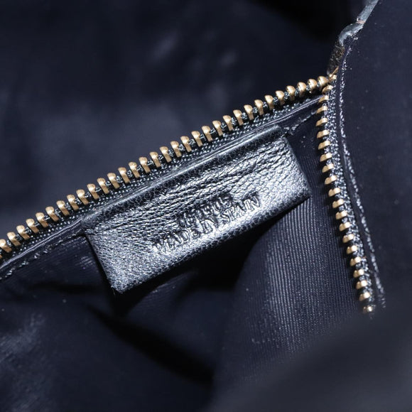 LOEWE anagram Hand Bag Leather Bronze Auth 103025